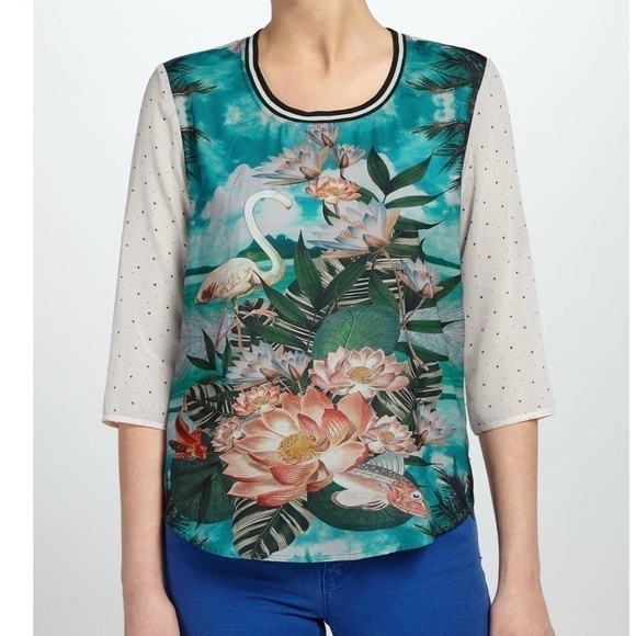 Scotch & Soda Flamingo & stars colourful Blouse - Picture 1 of 9